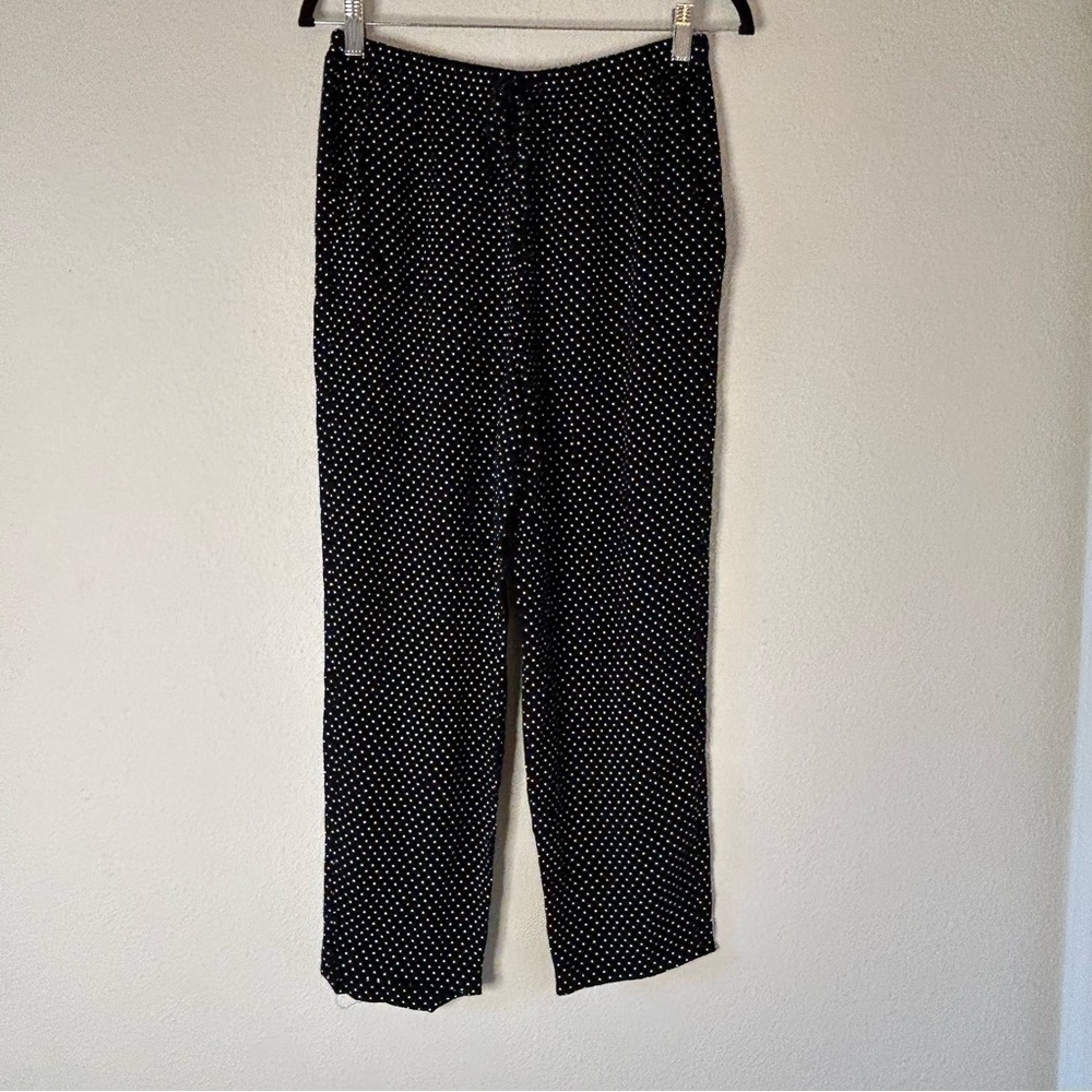Black White Vintage Polkadot Pants Fits Women Size S-M